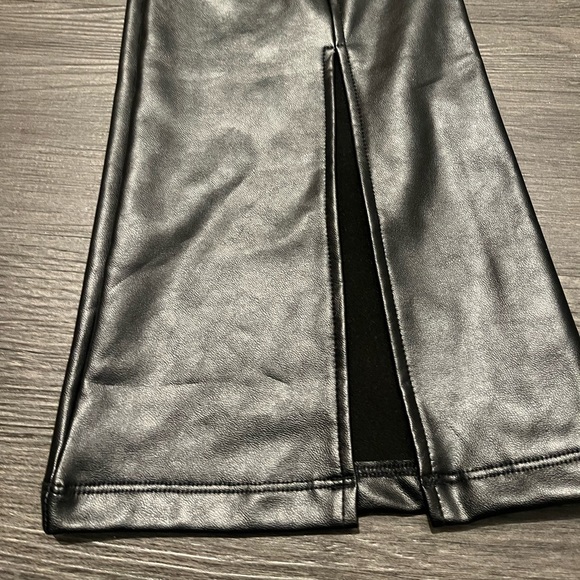 Fleece Lined Flare Black Leather Pants Wild Fable - Picture 3 of 4